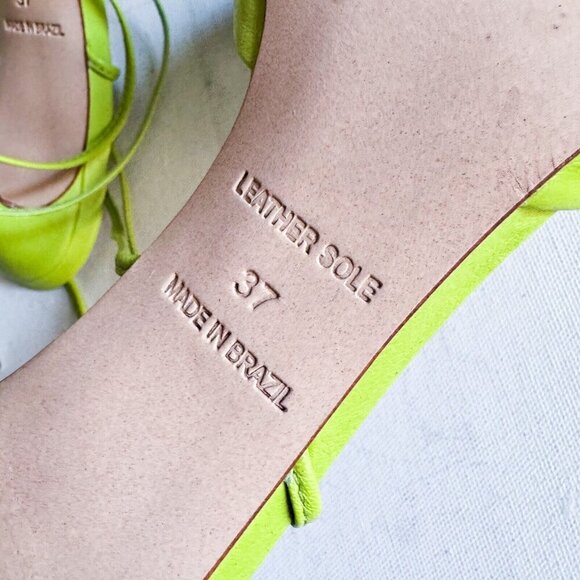L'Intervalle Lime Green Bow Detail Ankle Tie Heels 37 - Picture 10 of 10
